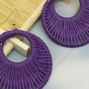 Elegant Purple Hoop Earrings